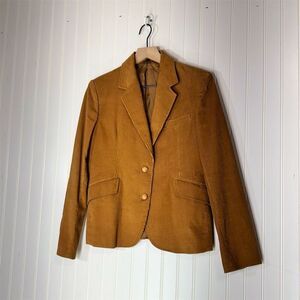 VTG Silver Unicorn Corduroy Blazer 9 Gold Brown 70s Academia Y2K Old Money Prep